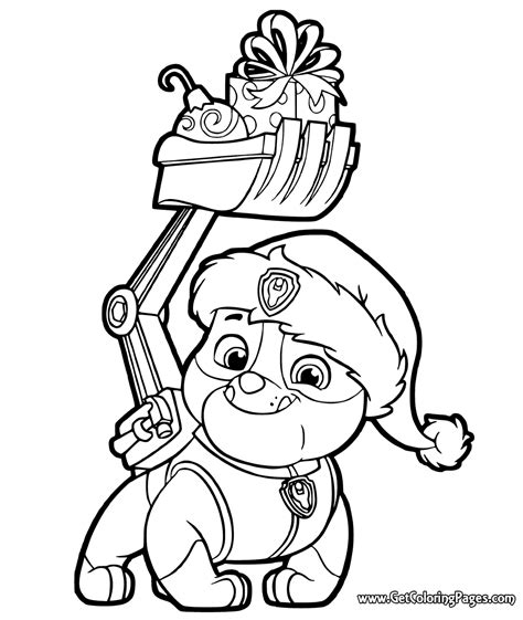 coloring pages christmas paw patrol coloring pages