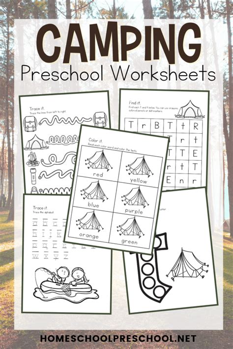 printable camping worksheets  preschoolers