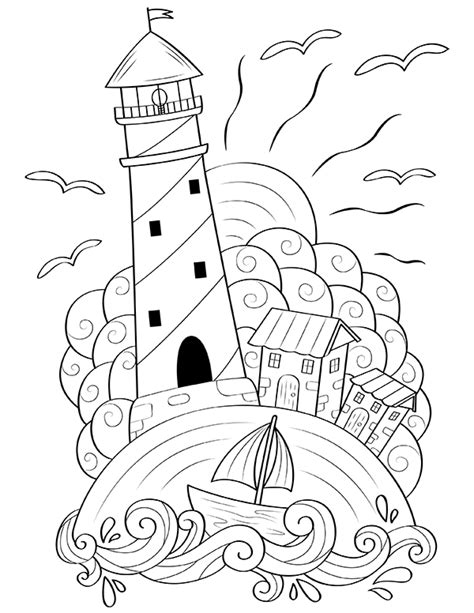 coloring pages  lighthouses lighthouse coloring book beautiful