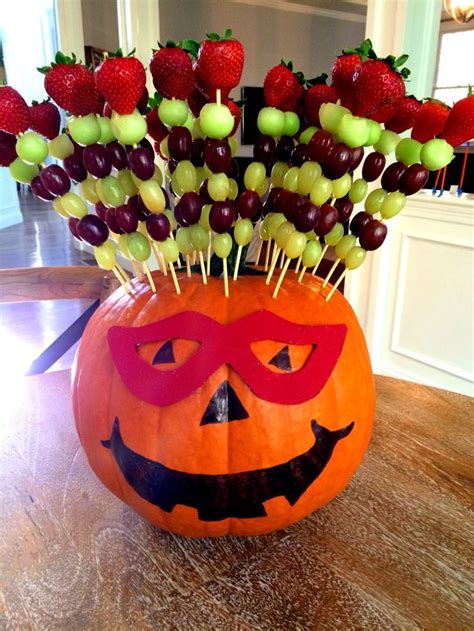 Fruit Kabobs For Halloween Skewers Stick Into Pumpkin A