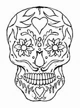 Skull Coloring Pages Sugar Printable Bones Kids sketch template