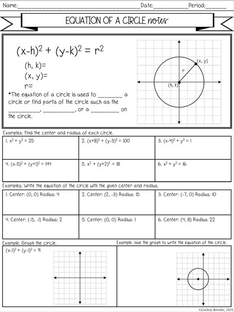 equation   circle notes  worksheets lindsay bowden