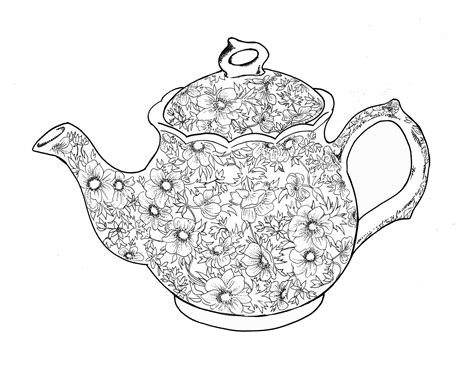 teapot coloring pages printable clip art library