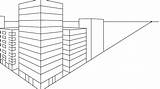Perspective Point Two Drawing Easy Building Buildings City Cityscape Getdrawings sketch template