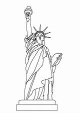 Statue Liberty Usa Landmarks Coloring Pages Kids sketch template