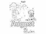 August Coloring Pages Months Colouring Spanish Getcolorings Printable Color Getdrawings sketch template