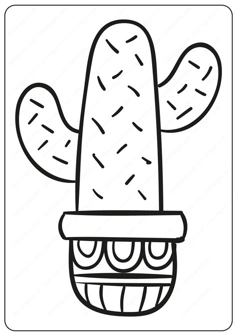 printable cute cactus coloring page  popular svg file