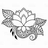 Henna Mehndi Flor Loto Mandala Lotusblüte Ausmalbilder Siwagner Blumen Tatuagem sketch template
