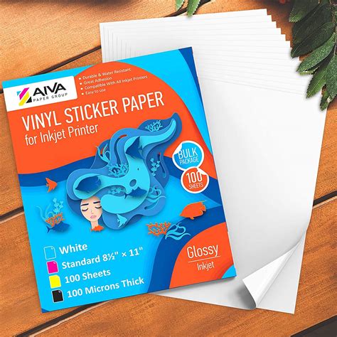printable vinyl sticker paper inkjet glossy  sheets aiva paper group