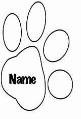 Paw Print Dog Outline Coloring Template Printable Tiger Color Paws Prints Cat Pages Lion Clipart Clues Clip Cougar Pawprint Blues sketch template