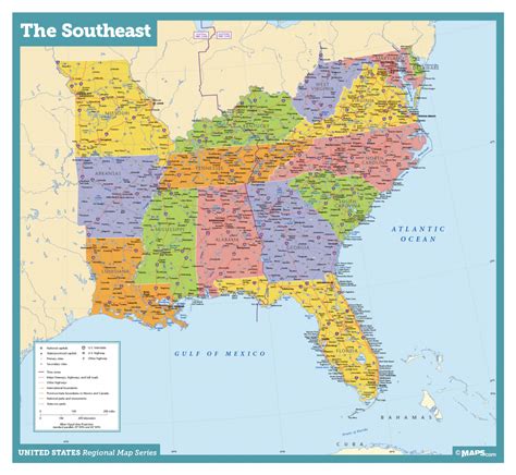 printable map  southeast united states  printab vrogueco