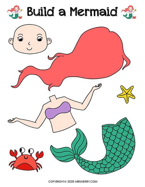 mermaid template printable