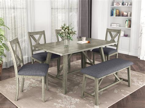 kitchen table  chairs   rustic style dining table set  pcs