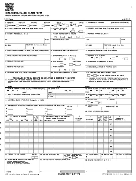 health claim form 1500 fill out and sign online dochub