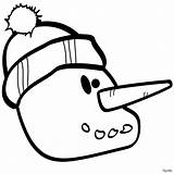Snowman Head Coloring Pages Frosty Clipart Outline Face Christmas Color Santa Print sketch template