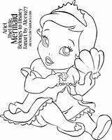 Coloring Pages Baby Disney Ariel Character Popular sketch template