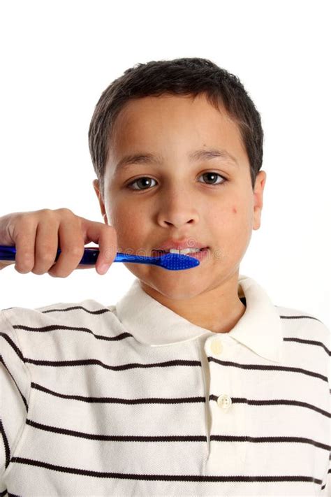 boy brushing teeth stock photo image  brushing portrait