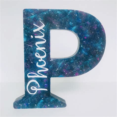 galaxy wooden  letter personalised space letter kids etsy