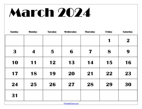 march calendar  printable  page march calendar