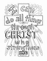 Coloring Bible Pages Verse Sheets Things Do Christ School Through Philippians Sunday 13 Kids Printable Color Scripture Verses Cross Religious sketch template