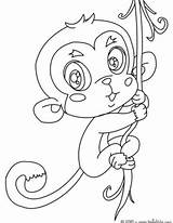 Monkey Coloring Baby Pages Cute Kawaii Para Monkeys Hanging Colorir Kids Hellokids Singe Jungle Animals Squirrel Macaco Drawing Colouring Coloriage sketch template