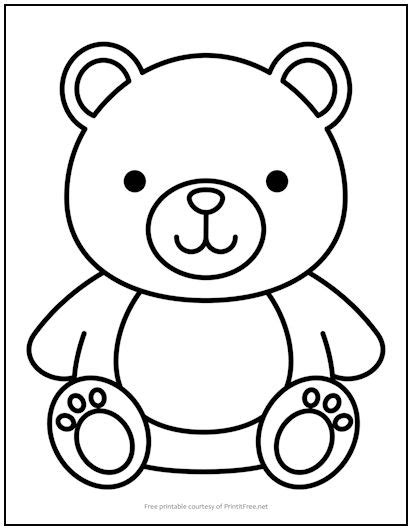 teddy bear coloring page print