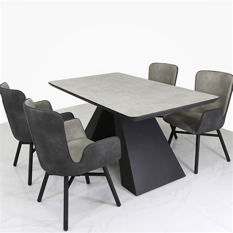 axel black  grey wooden dining table   grey dining