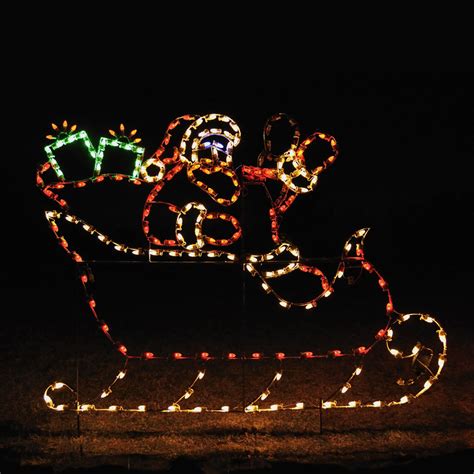 animated led santa sleigh display