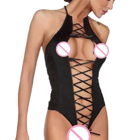 2017 women sexy lingerie nightwear underwear crotchless lace sling