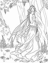 Coloring Fairy Pages Printable Adult Female Print Intricate Drawing Books Colouring Color Sheets Grayscale Advanced Book Leprechaun Reproductive System Faerie sketch template