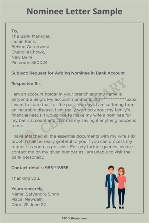 nominee letter format  bank   write nominee letter
