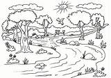 Paisajes Paisaje Dibujo Reino Limpio Vegetal Sucio Animales Ecosistema Imagenesdepaisajes Naturaleza Bosque Visitar Chidas Gratis Votos sketch template