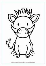 Warthog Colouring Coloring Pages Warthogs Printable African Color Animal Getcolorings Getdrawings Village Activity Explore sketch template