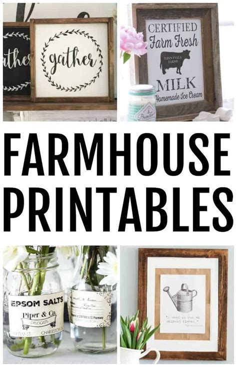 farmhouse printables fixer upper style handmade home