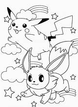 Coloring Pages Eevee Pikachu Quality High sketch template