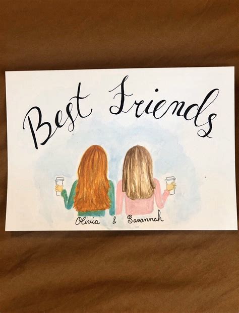 customizable  friend watercolor painting etsy
