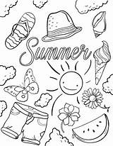 Summer Coloring Pages Sheets Printable Kids Summertime Choose Board Kindergarten sketch template
