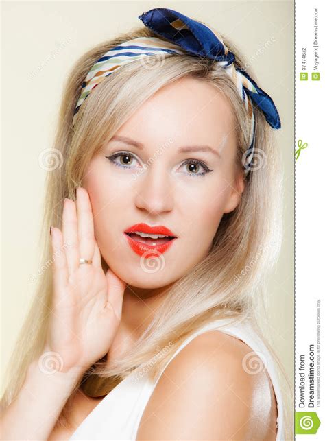 Surprised Woman Face Girl Retro Style Open Mouth Facial