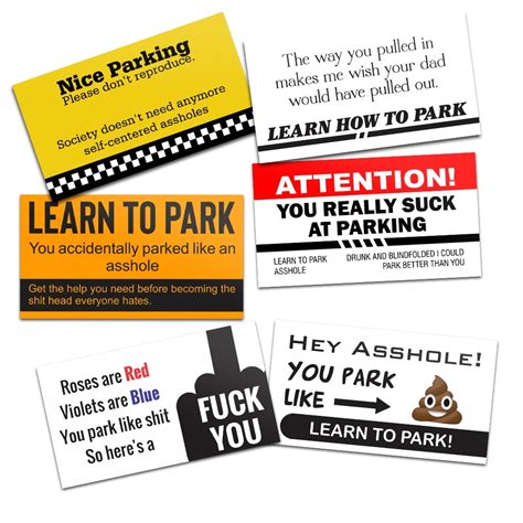 funny bad parking business cards  styles walmartcom