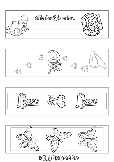 valentine  day bookmarks coloring page source  valentines