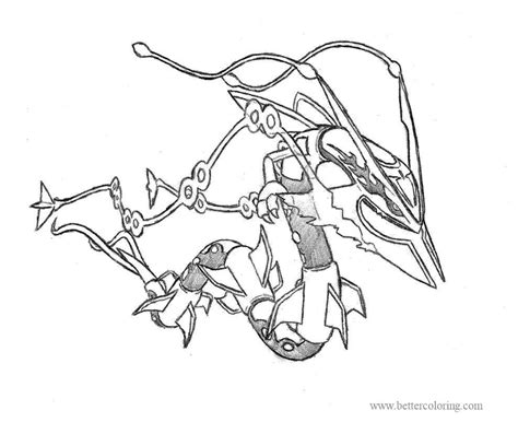 mega rayquaza pokemon coloring pages  printable coloring pages