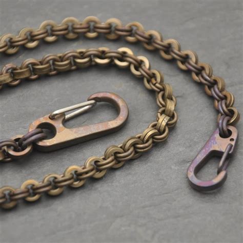 hand crafted titanium wallet chain  ober metal works