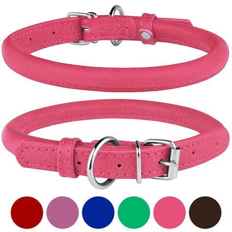 bronzedog rolled leather dog collar  rope pet collars  small