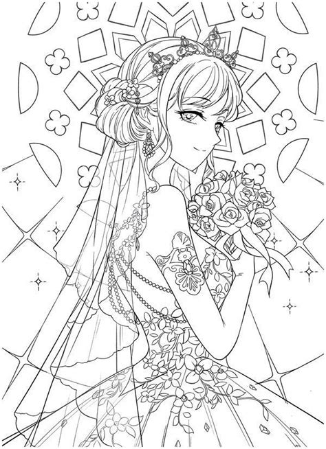 anime fancy dress coloring page black  white christiantufinley