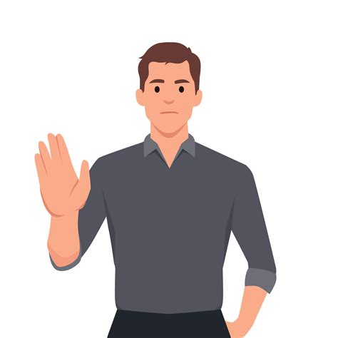 trendy young business man making  showing stop gesture sign  hand