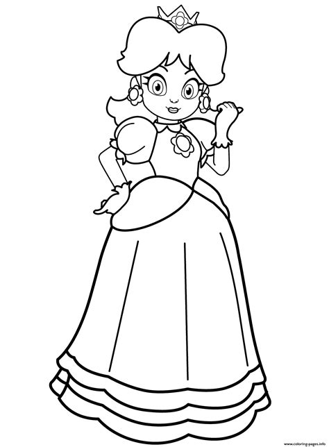princess daisy coloring page printable