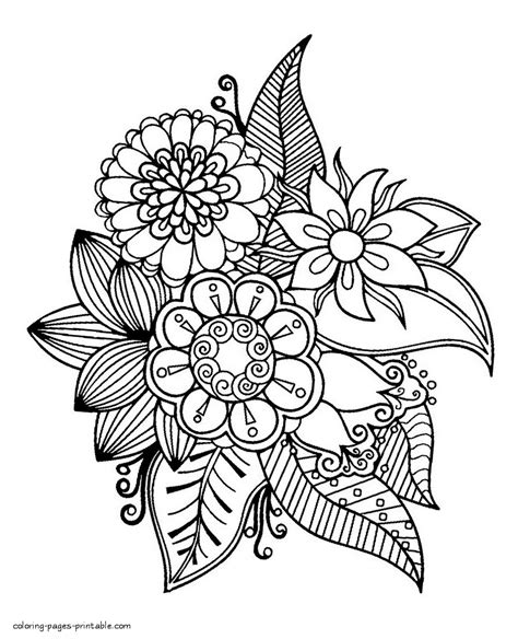 summer flowers coloring page  adults coloring pages coloring home