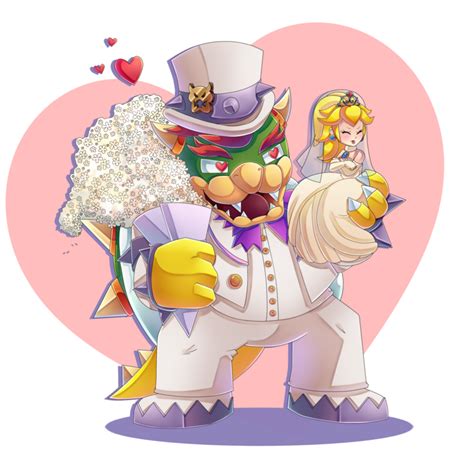 Bowser And Peach Wedding Day [speedpaint] By Cuteytcat On Deviantart In