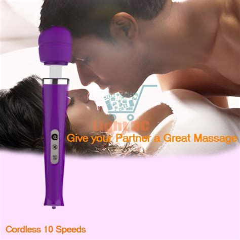 cordless 10 speed magic wand massager relaxing full body sex toy for