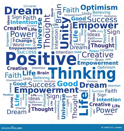 word cloud positive thinking stock vector illustration  unity